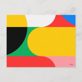 抽象芸術幾何学模様フォトメリークリスマス シーズンポストカード (裏面)