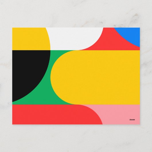 抽象芸術幾何学模様フォトメリークリスマス シーズンポストカード (裏面)