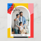 抽象芸術幾何学模様フォトメリークリスマス シーズンポストカード (正面)