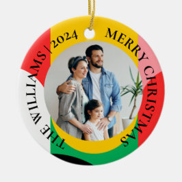 抽象芸術幾何学模様フォトメリークリスマス セラミックオーナメント