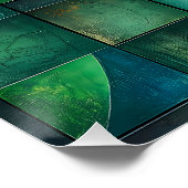 抽象芸術幾何学模様ブロックモダン- ポスター (コーナー)