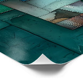 抽象芸術幾何学模様ブロック数々のアート – 色 ポスター (コーナー)