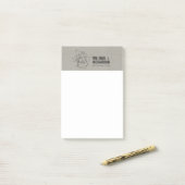 抽象芸術幾何学模様ロゴリネン/ブラック ポストイット (デスク上)