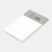 抽象芸術幾何学模様ロゴリネン/ブラック ポストイット (アングル)