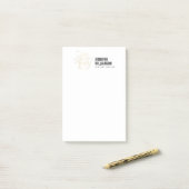 抽象芸術幾何学模様ロゴ(白/金ゴールド) ポストイット (デスク上)