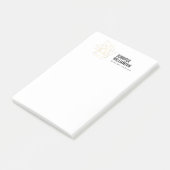 抽象芸術幾何学模様ロゴ(白/金ゴールド) ポストイット (アングル)