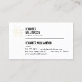 抽象芸術幾何学模様ロゴ(白/金ゴールド) 名刺 (裏面)