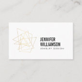 抽象芸術幾何学模様ロゴ(白/金ゴールド) 名刺 (正面)