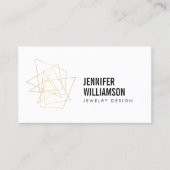 抽象芸術幾何学模様ロゴ(白/金ゴールド) 名刺 (正面)