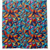 抽象芸術幾何学模様18 – シャワーカーテン (正面)