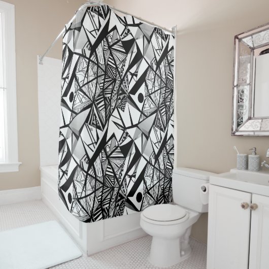 抽象芸術幾何学模様24 – シャワーカーテン (インサイチュ)