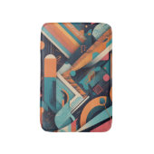 抽象芸術幾何学模様 – はっきりした図鮮やか形 バスマット (正面縦)