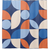 抽象芸術幾何学模様(オレンジ色) シャワーカーテン (正面)