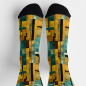 抽象芸術幾何学模様 – カスタムモダン芸術 ソックス (上部)