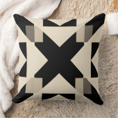 抽象芸術幾何学模様（コントラスト付き黒） クッション (ブランケット)