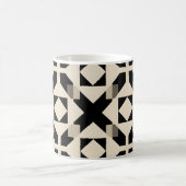 抽象芸術幾何学模様（コントラスト付き黒） コーヒーマグカップ (中央)