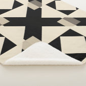 抽象芸術幾何学模様(コントラスト付き黒) シェルパブランケット (3/4)