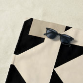 抽象芸術幾何学模様（コントラスト付き黒） ビーチタオル (インサイチュ)