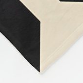 抽象芸術幾何学模様（コントラスト付き黒） フリースブランケット (角)