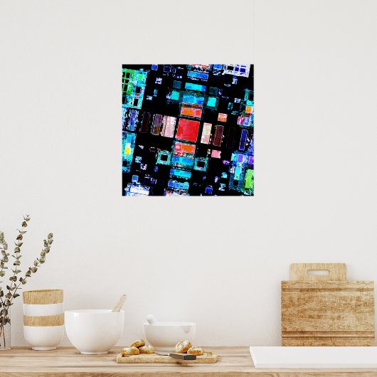 抽象芸術幾何学模様 ポスター (キッチン)