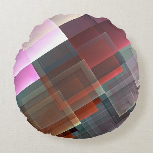 抽象芸術幾何学模様 ラウンドクッション (正面)