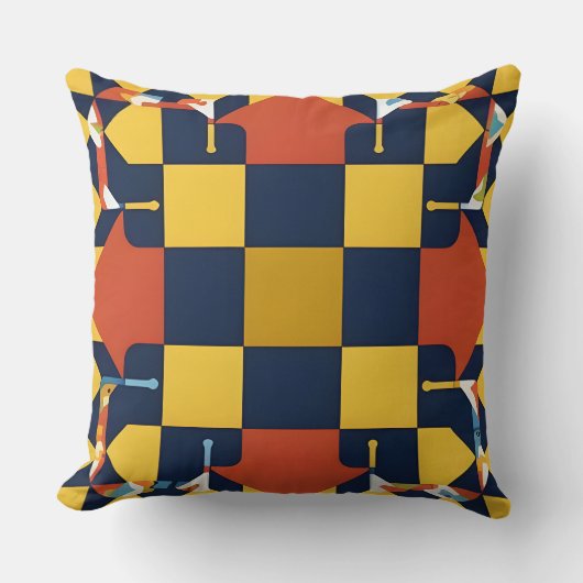 抽象芸術幾何学模様（矢印あり） クッション (正面)