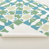 抽象芸術幾何学模様（緑と青） シェルパブランケット (3/4)