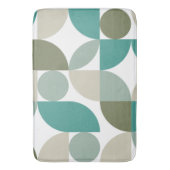 抽象芸術幾何学模様（緑）ティール（緑がかった色） バスマット (正面縦)