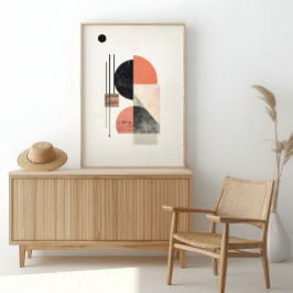 抽象芸術幾何学模様(自然質感) ポスター