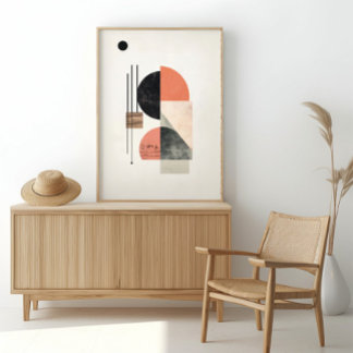 抽象芸術幾何学模様(自然質感) ポスター