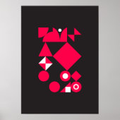 抽象芸術幾何学模様（赤、黒、白） 7 ポスター (正面)