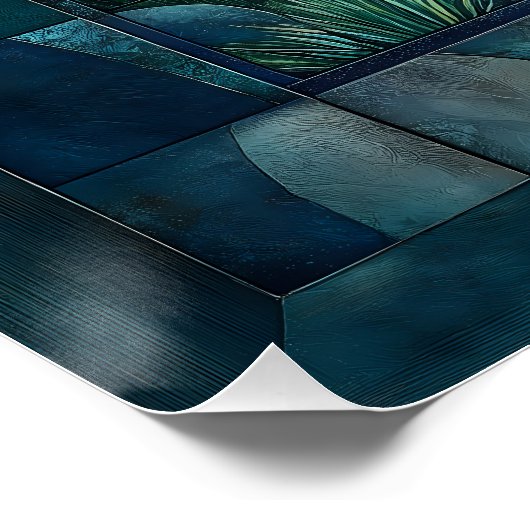 抽象芸術幾何学模様 – 鮮やかな風景アート ポスター (コーナー)