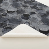 抽象芸術幾何学模様、黒と灰色。 シェルパブランケット (3/4)