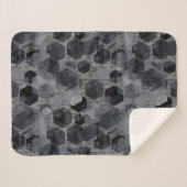 抽象芸術幾何学模様、黒と灰色。 シェルパブランケット (正面(横))
