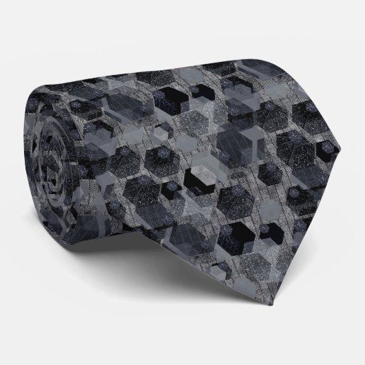 抽象芸術幾何学模様、黒と灰色。 ネクタイ (ロール)