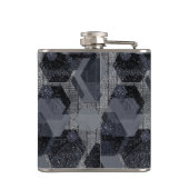 抽象芸術幾何学模様、黒と灰色。 フラスク (裏面)