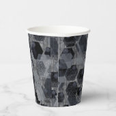 抽象芸術幾何学模様、黒と灰色。 紙コップ (右)