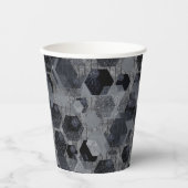 抽象芸術幾何学模様、黒と灰色。 紙コップ (正面)