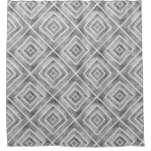 抽象芸術幾何学水色 シャワーカーテン (正面)