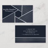 抽象芸術幾何学濃い青の写真家 名刺 (正面/裏面)