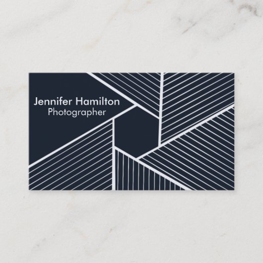 抽象芸術幾何学濃い青の写真家 名刺 (正面)