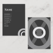 抽象芸術幾何学灰色の白い円 名刺 (正面/裏面)