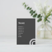 抽象芸術幾何学灰色の白い円 名刺 (スタンド正面)