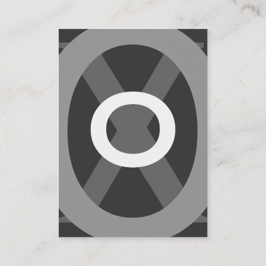 抽象芸術幾何学灰色の白い円 名刺 (裏面)