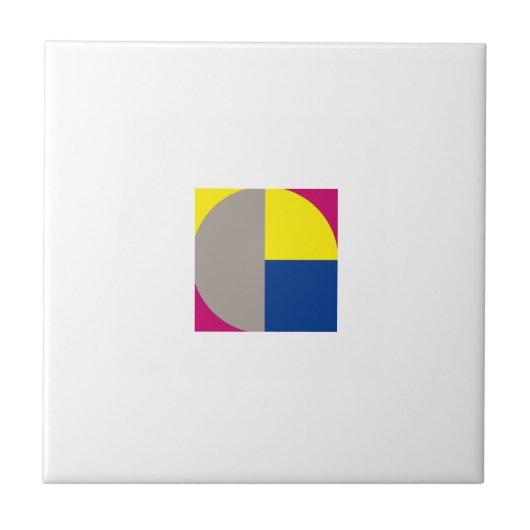 抽象芸術幾何学灰色明るい赤紫色 タイル (正面)