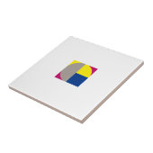 抽象芸術幾何学灰色明るい赤紫色 タイル (側面)