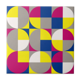 抽象芸術幾何学灰色明るい赤紫色 タイル