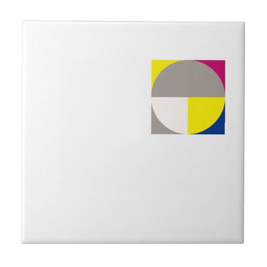 抽象芸術幾何学灰色明るい赤紫色 タイル (正面)