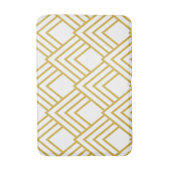 抽象芸術幾何学白と金ゴールドバスマット バスマット (正面縦)