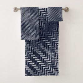 抽象芸術幾何学白黒ストライプマリー バスタオルセット